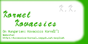 kornel kovacsics business card